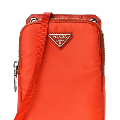 Prada Tessuto Nylon Phone Case Crossbody Bag Orange 7 of 10