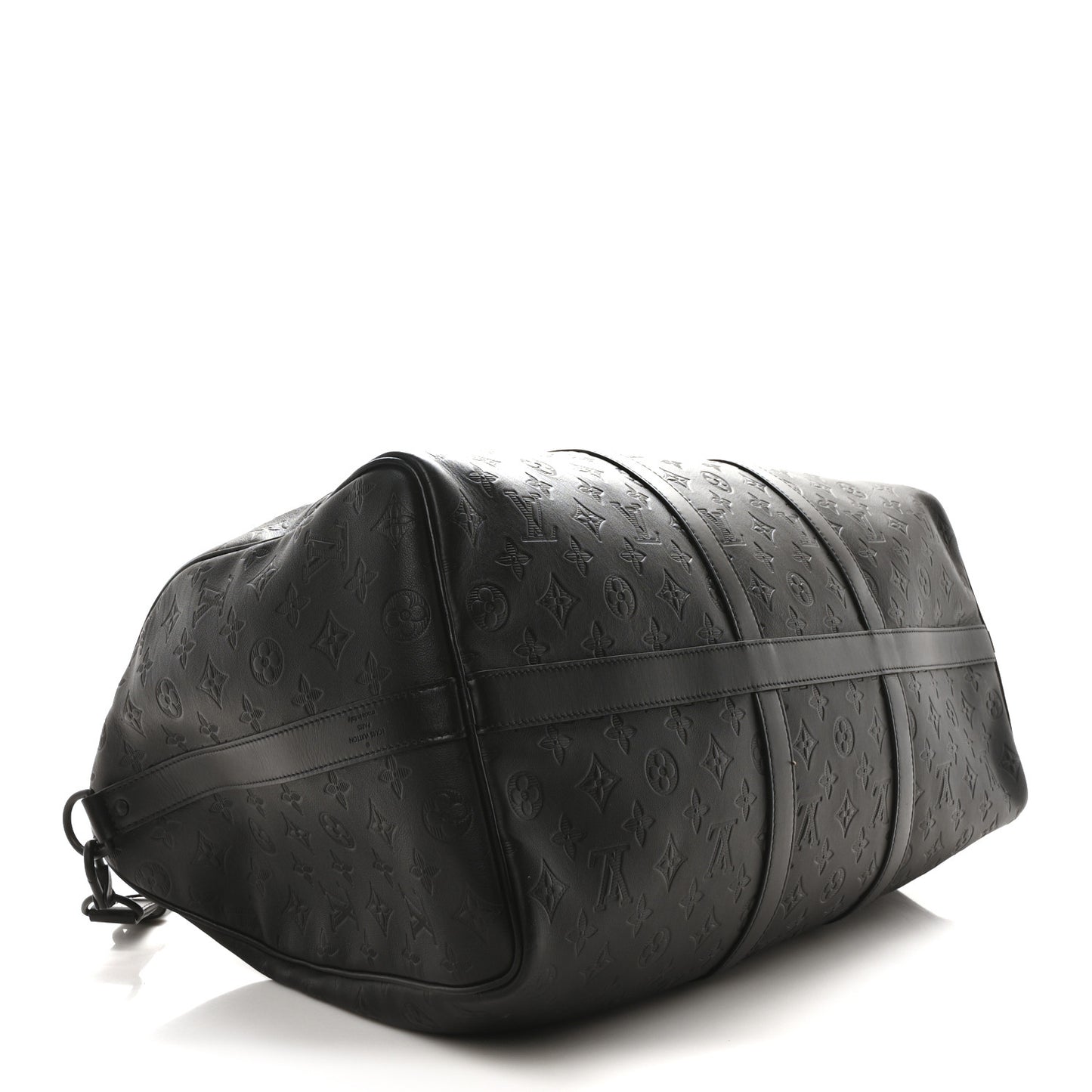 Calfskin Shadow Monogram Keepall Bandouliere 50 Black