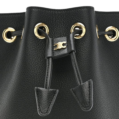 Celine Supple Calfskin Teen Clara Drawstring Bucket Bag Black 7 of 10