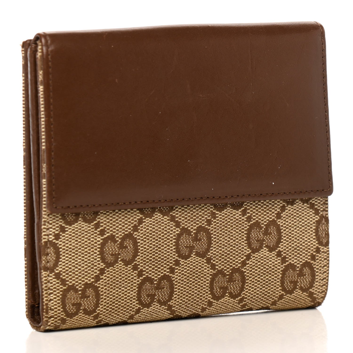Gucci Monogram Compact Wallet Brown 3 of 10