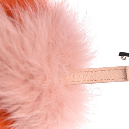 Fendi Fox Fur Polka Dot Pom Pom Bag Charm Light Pink Orange 3 of 3