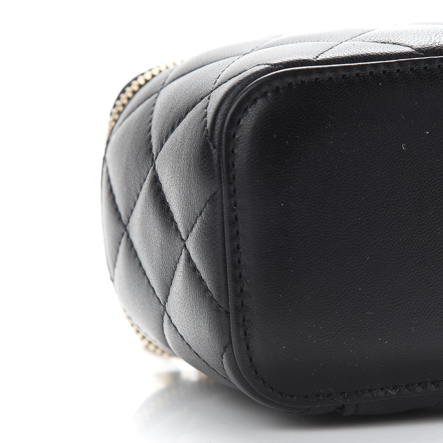 Chanel Lambskin Quilted Mini Pearl Crush Vanity Case With Chain Black 8 of 9