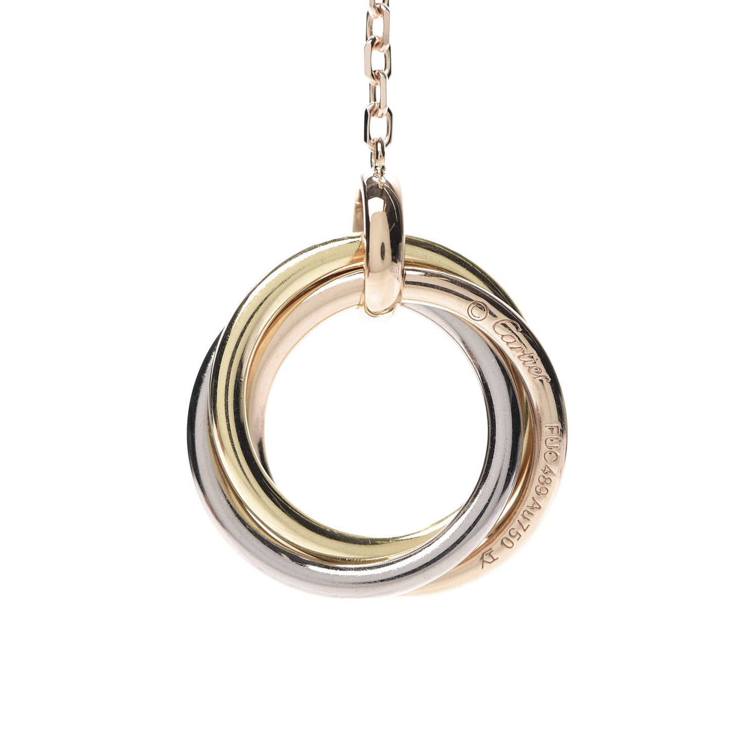 18K Pink Yellow White Gold Diamond Trinity Lariat Necklace
