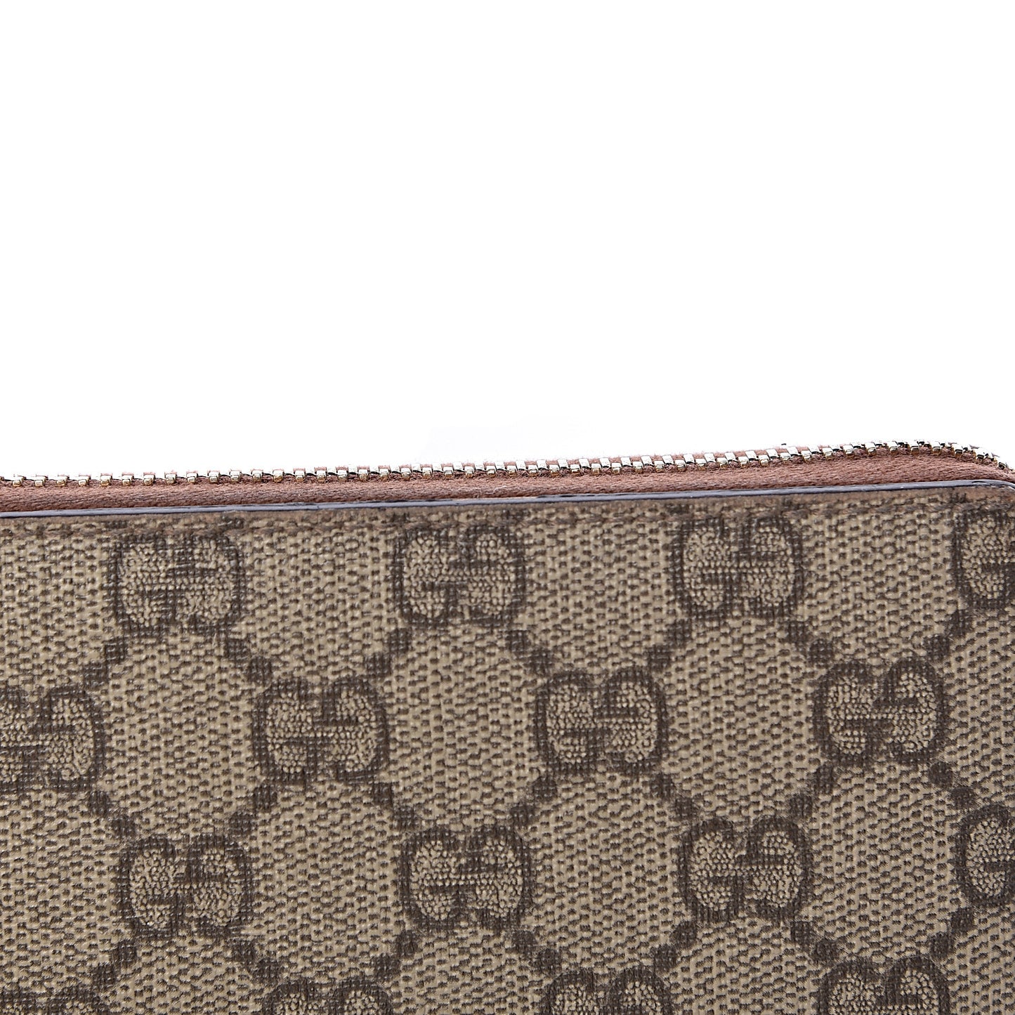 GG Supreme Monogram Cuoio Toscano Zip Around Wallet Beige Ebony Cuir