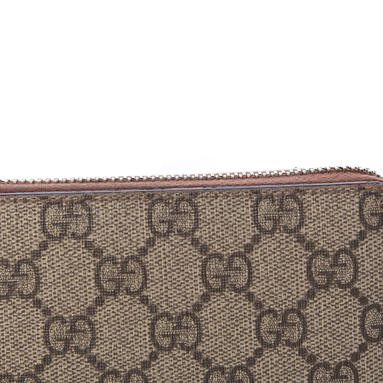 Gucci GG Supreme Monogram Cuoio Toscano Zip Around Wallet Beige Ebony Cuir 7 of 8