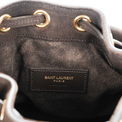 Saint Laurent Suede Calfskin Small Emmanuelle Fringe Bucket Bag Brown 7 of 7