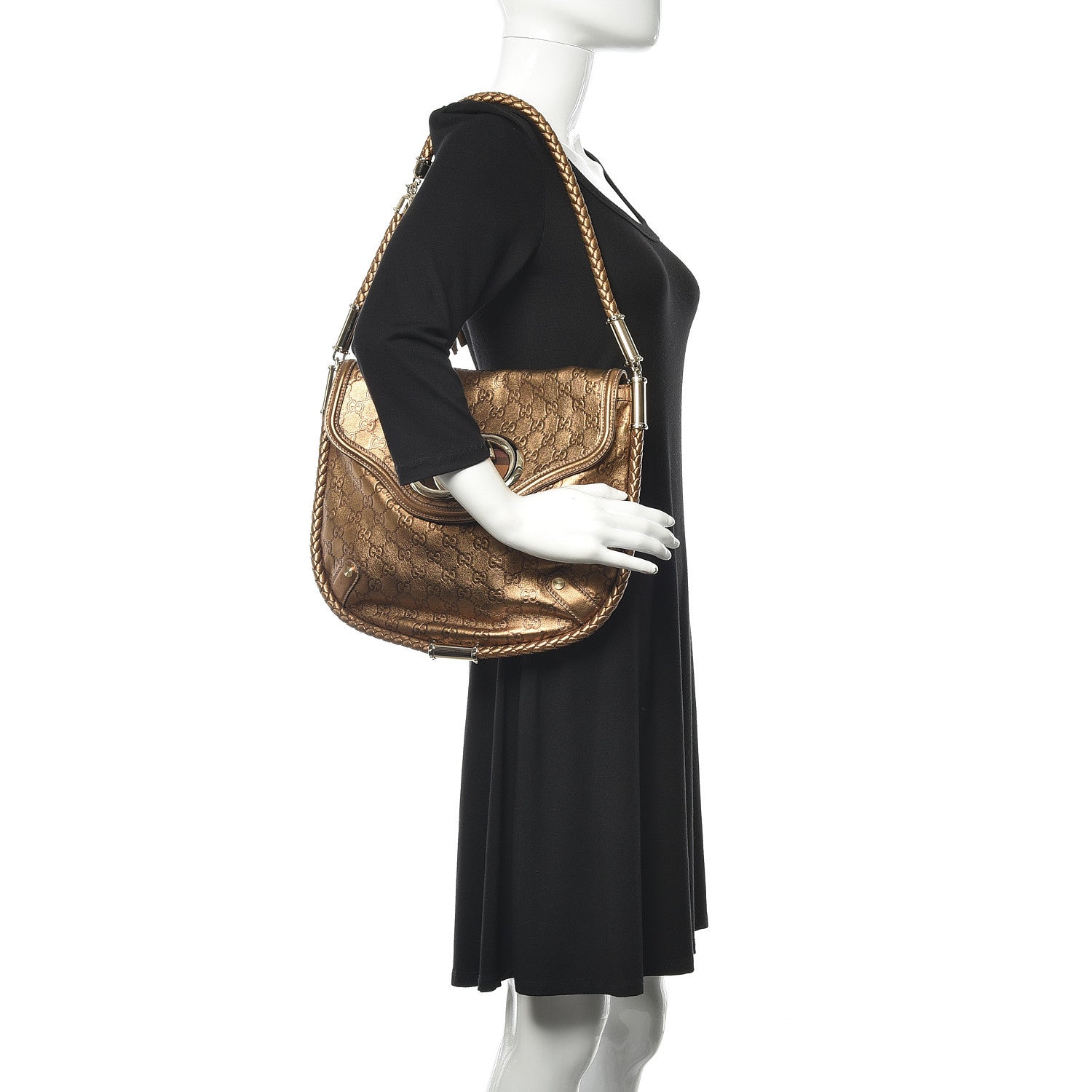Gucci Guccissima Britt Tassel Shoulder Bag Bronze 2 of 8