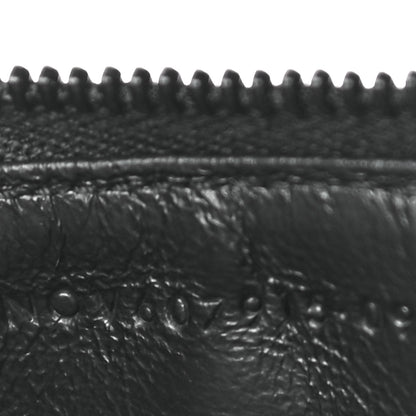 Saint Laurent Grain De Poudre Matelasse Chevron Monogram Fragments Zippered Card Case Black 7 of 11