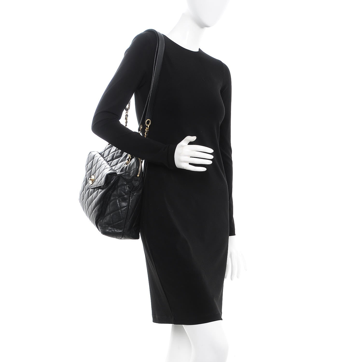 Chanel Caviar Quilted Flap Shoulder Bag Black 2 of 8