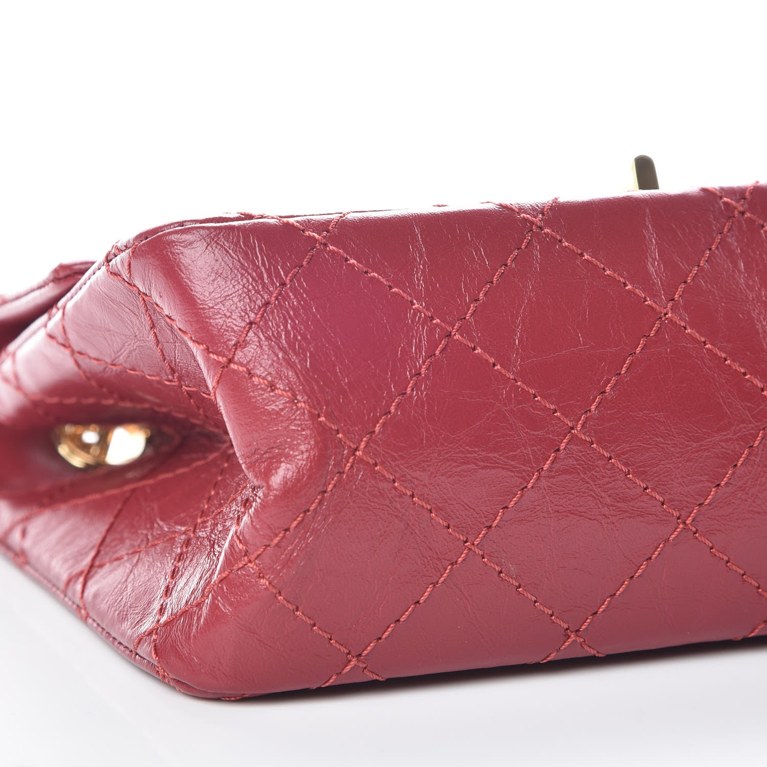 Chanel Aged Calfskin Quilted 2.55 Reissue Mini Flap Red 8 of 10