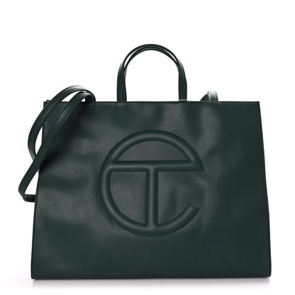 Telfar Vegan Leather Large Shopping Bag Dark Olive 1 of 8