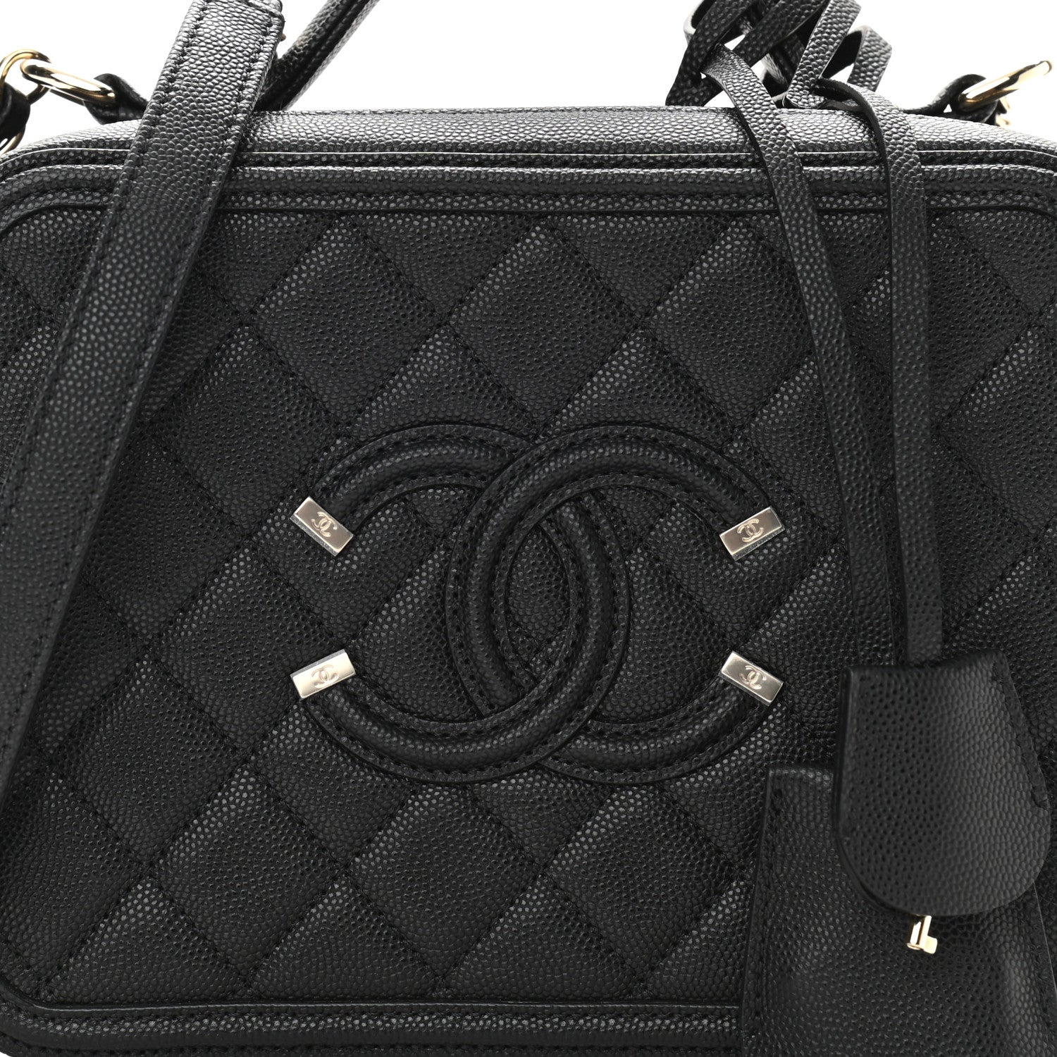 Chanel Caviar Quilted Medium CC Filigree Vanity Case Black 8 of 10