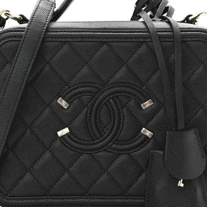 Chanel Caviar Quilted Medium CC Filigree Vanity Case Black 8 of 10