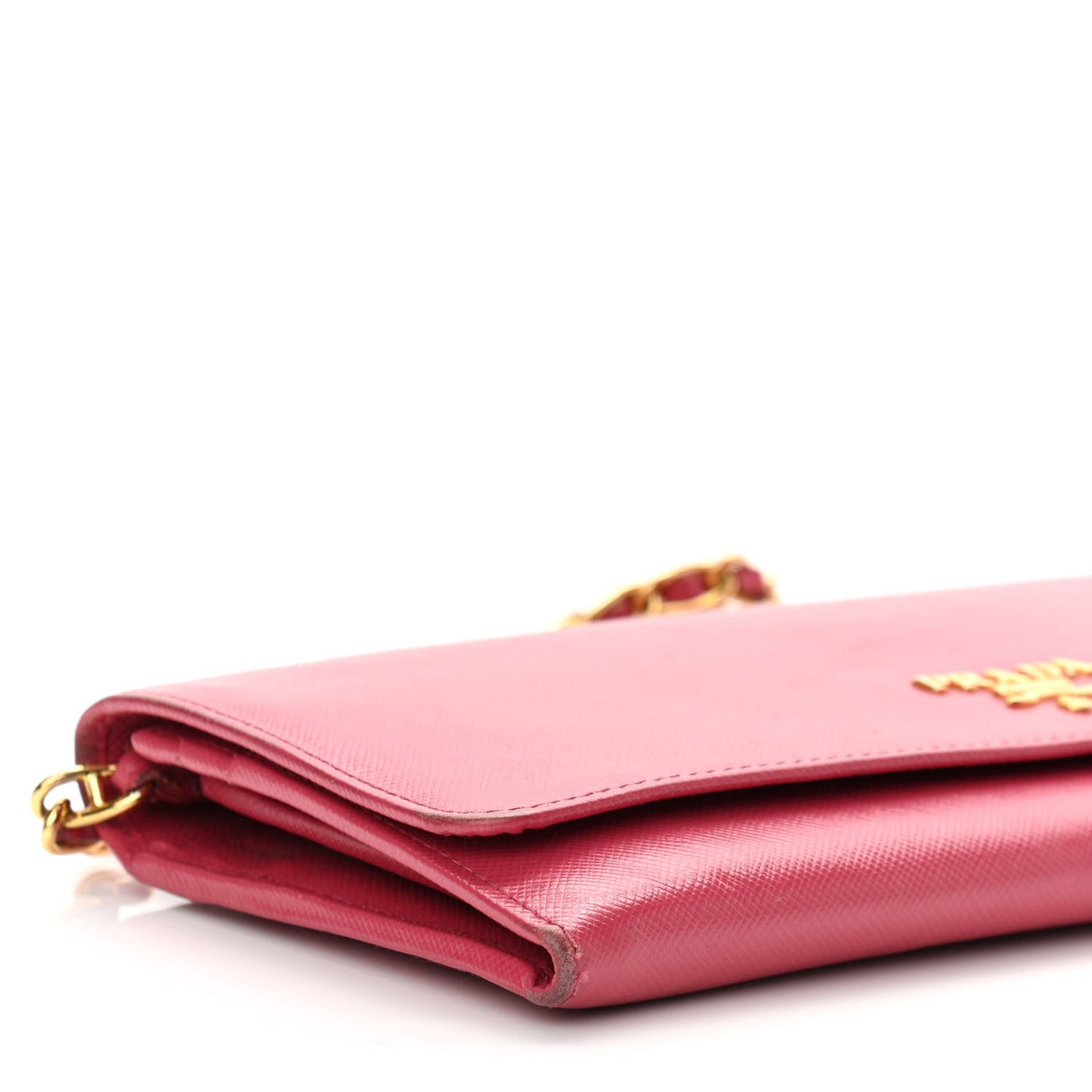 Saffiano Metal Oro Chain Wallet Peonia
