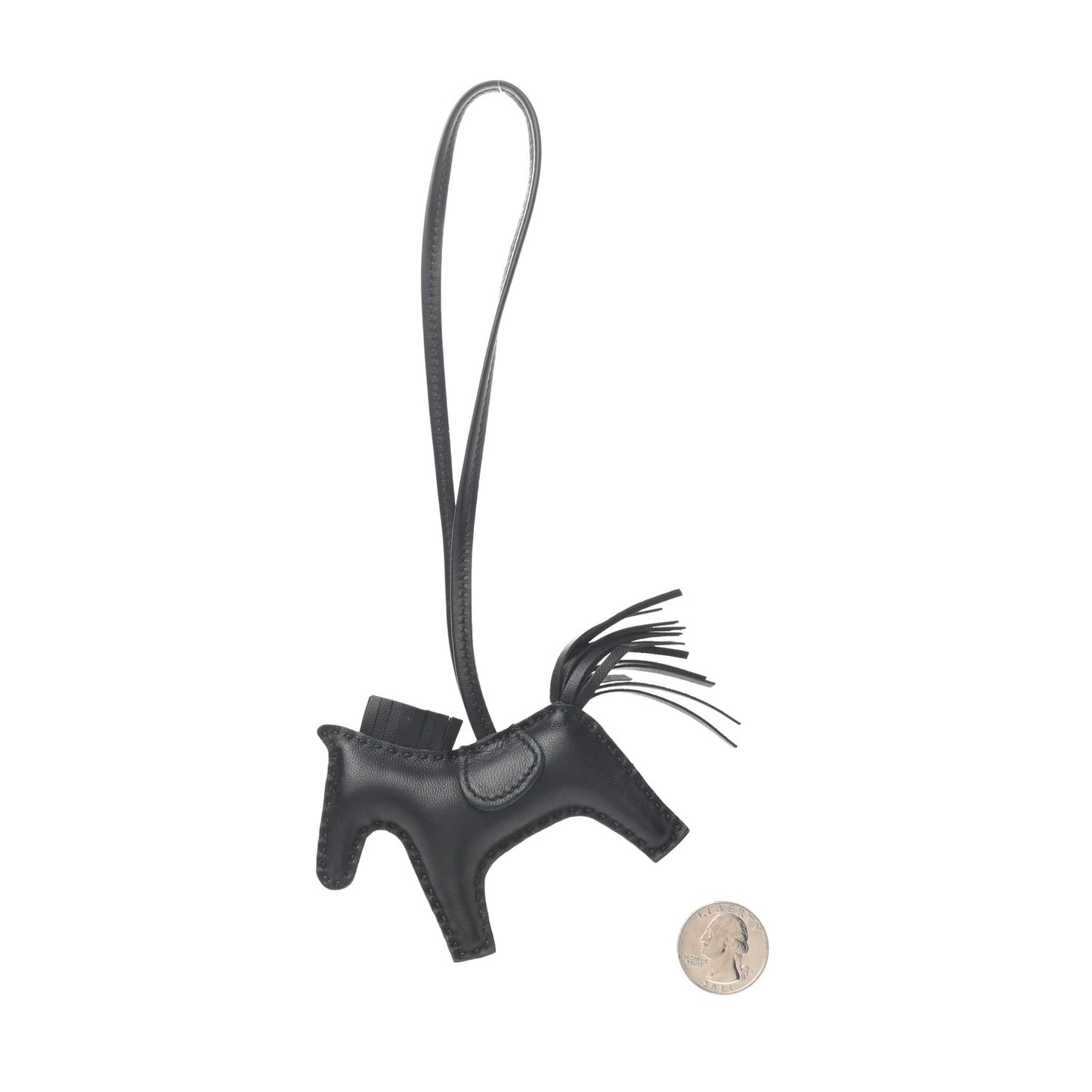 Milo Lambskin Grigri Rodeo Horse Bag Charm PM So Black