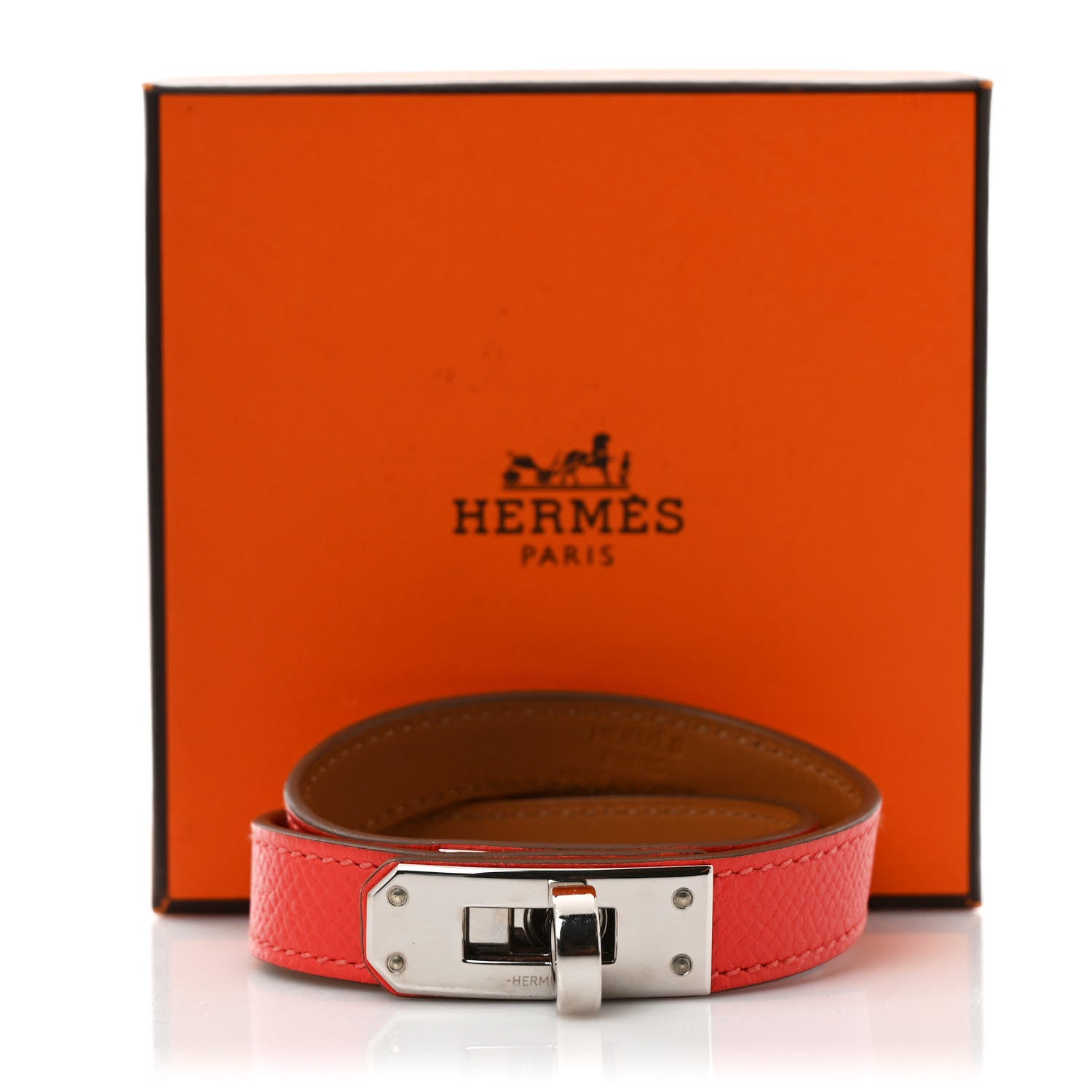 Hermes Epsom Kelly Double Tour Bracelet S Rose Jaipur 5 of 5