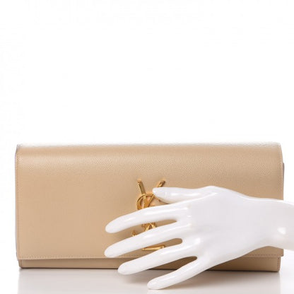 Saint Laurent Grain De Poudre Classic Monogram Cassandre Clutch Nude 2 of 9