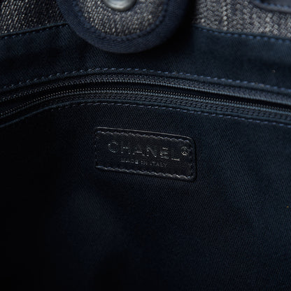 Chanel Denim Small Deauville Tote Dark Blue 8 of 10