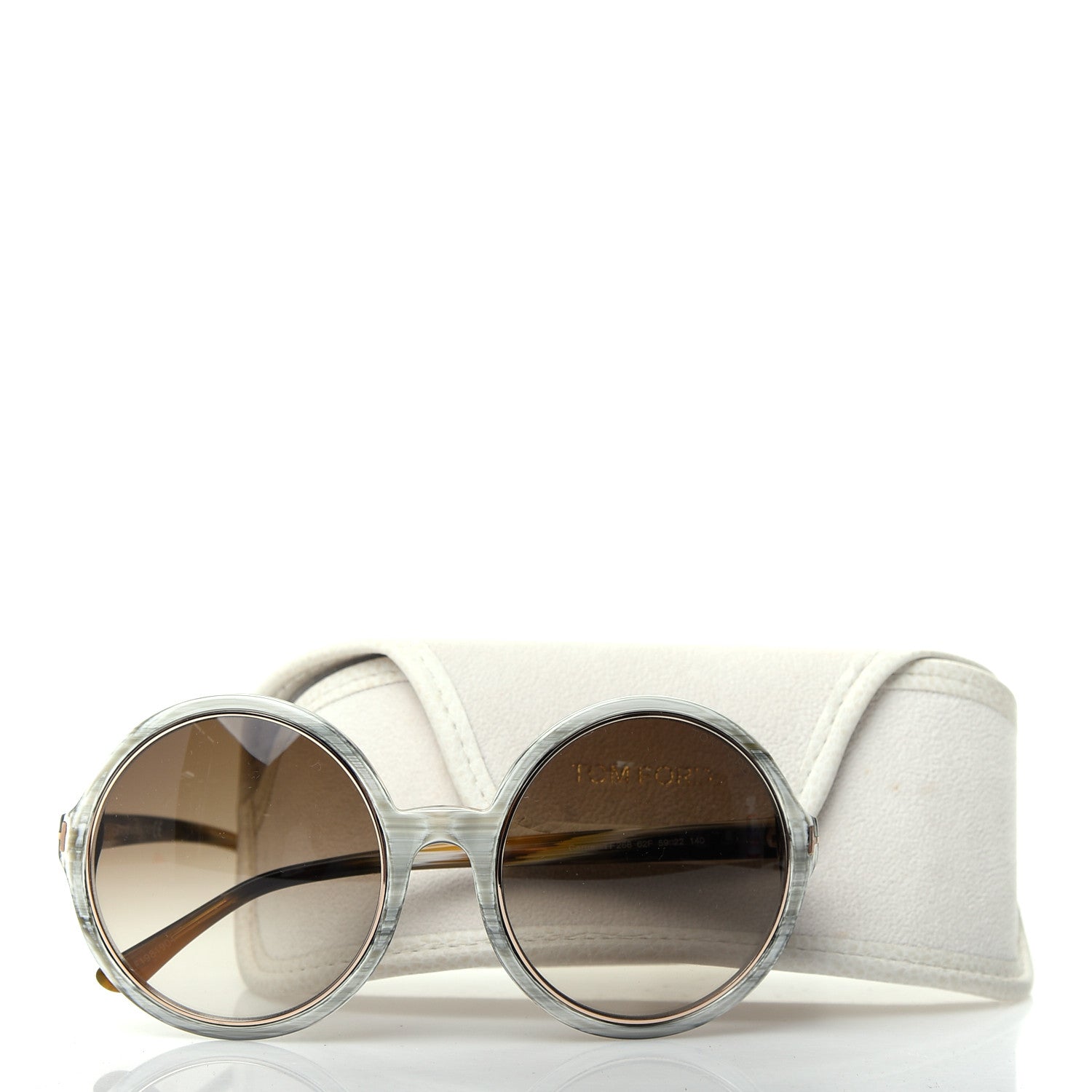 Tom Ford Acetate Carrie Sunglasses TF268 Grey Horn 8 of 8