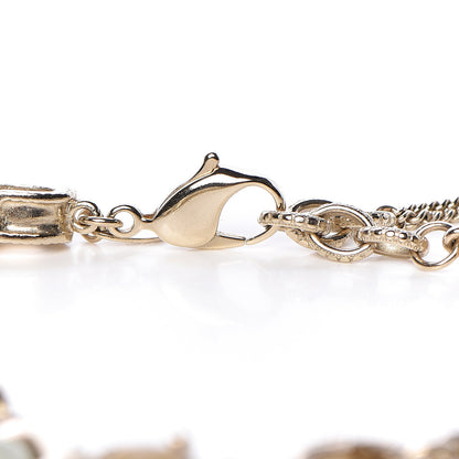 Chanel Crystal CC Chain Pendant Necklace Light Gold 5 of 6
