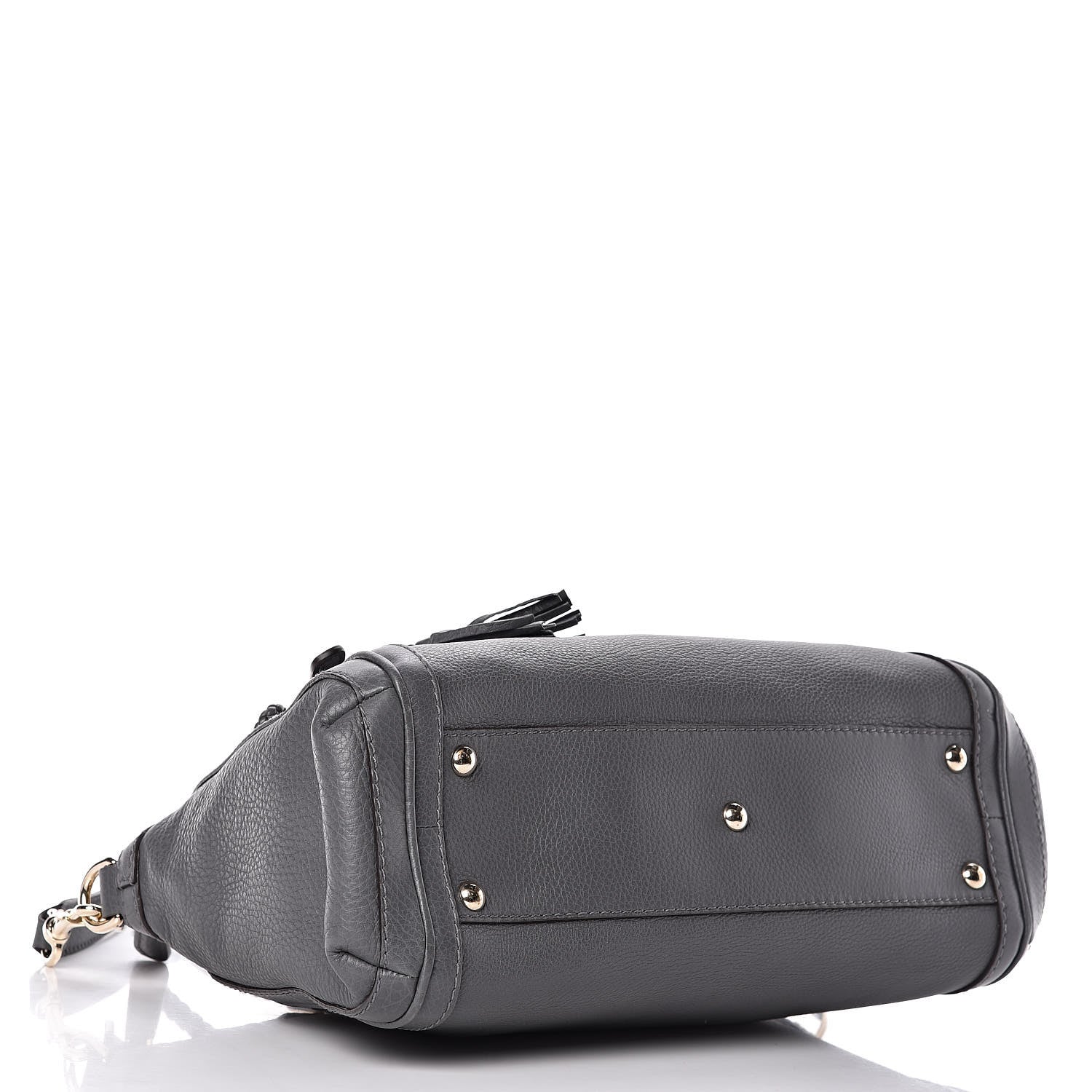 Gucci Pebbled Calfskin Small Bella Top Handle Bag Gray 5 of 13