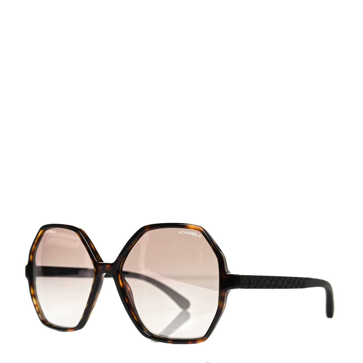 Chanel Acetate Wood Rubber Square Sunglasses 9076 Dark Tortoise 2 of 16