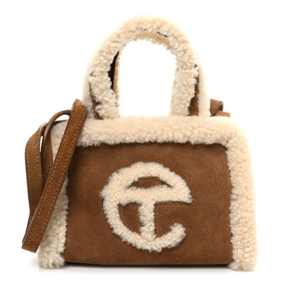 Telfar X UGG Suede shearling Small Shopping Bag Chestnut 1 of 12