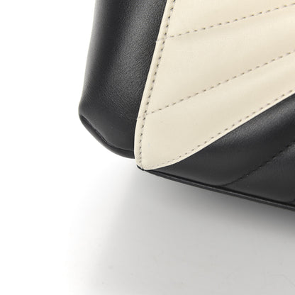 Gucci Calfskin Bamboo Trapuntata Queen Margaret Top Handle Bag Mystic White Black 9 of 12
