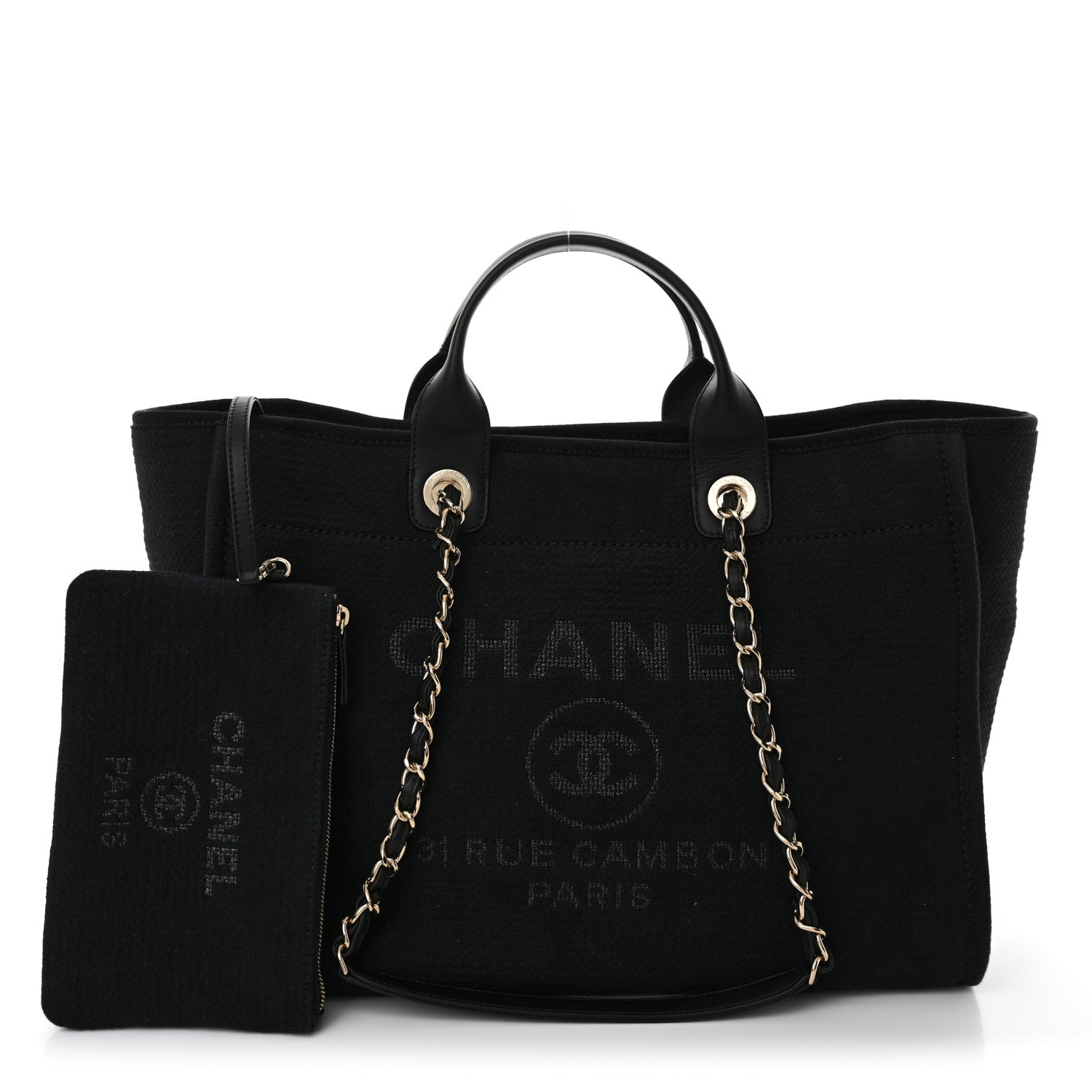 Chanel Mixed Fibers Medium Deauville Black 3 of 12