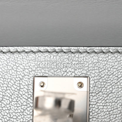Hermes Metallic Chevre Chamkilight Mini Kelly Sellier 20 Argent 6 of 11
