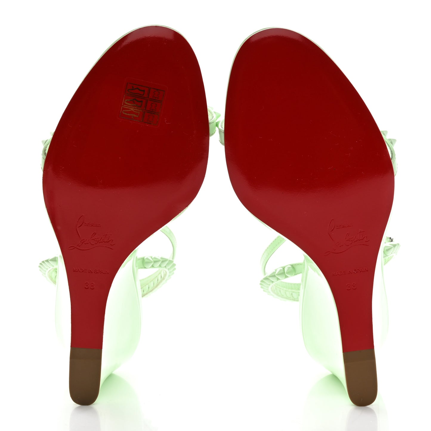Patent Calfskin So Me Spike 85 Wedge Sandals 38 Studio Green