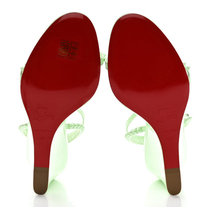 Christian Louboutin Patent Calfskin So Me Spike 85 Wedge Sandals 38 Studio Green 5 of 8
