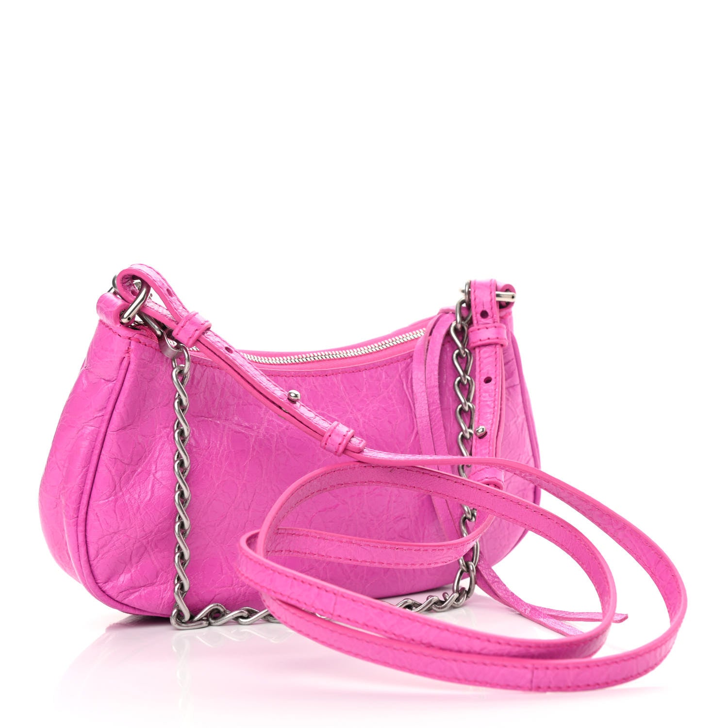 Balenciaga Agneau Arena Le Cagole Mini Purse With Chain Lipstick Pink 3 of 11