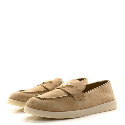 Prada Suede Saint Tropez Loafer 39 Ecru 3 of 8