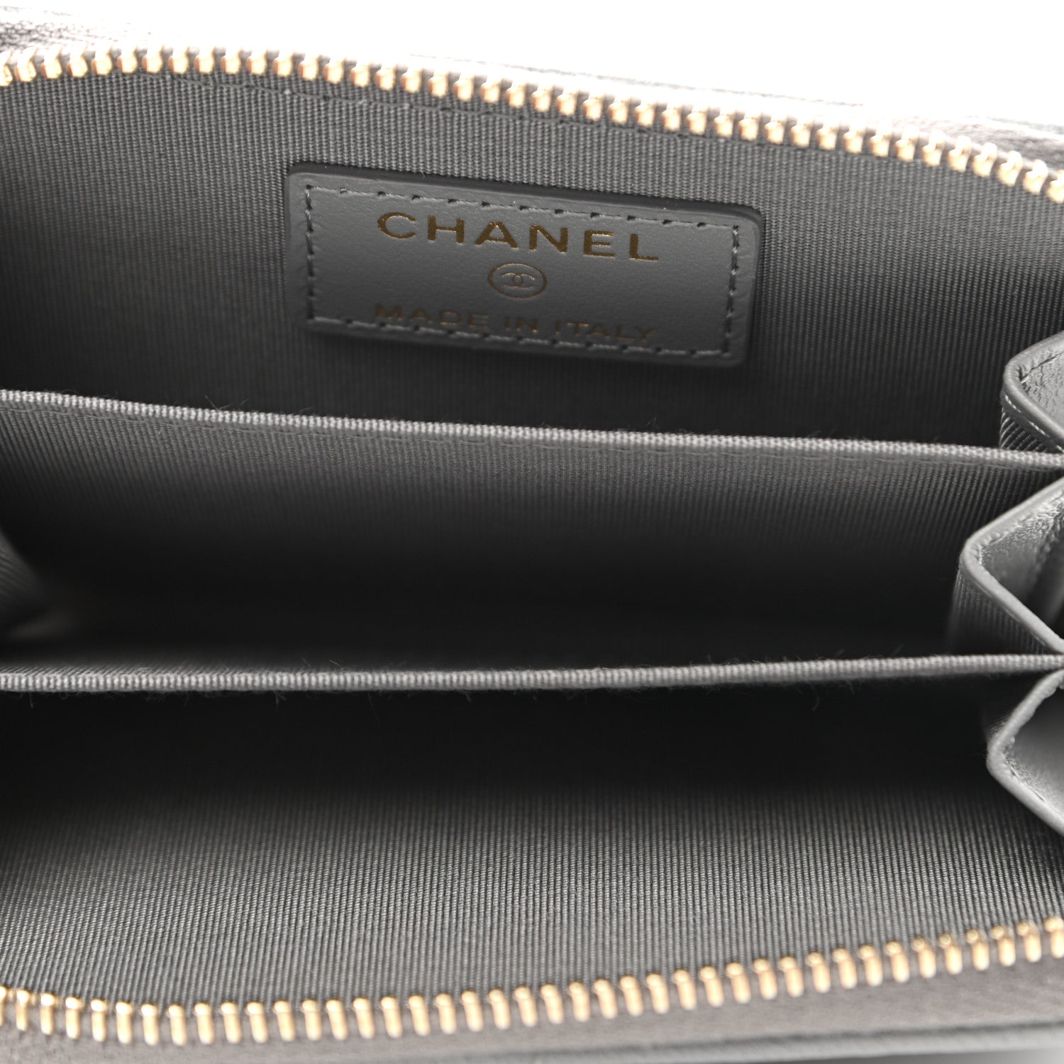 Chanel Lambskin Quilted Chanel 19 Zip Around Coin Purse Wallet Grey 5 of 8