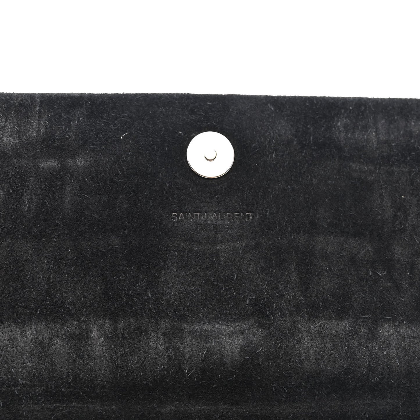 Calfskin Crocodile Embossed Classic Monogram Tassel Clutch Black