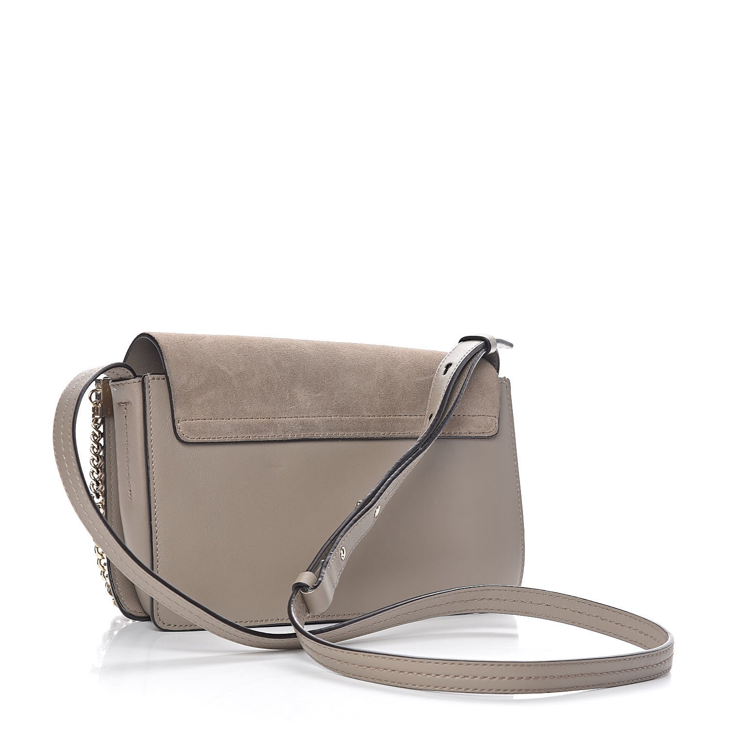 Chloe Suede Calfskin Small Faye Shoulder Bag Motty Grey 3 of 15