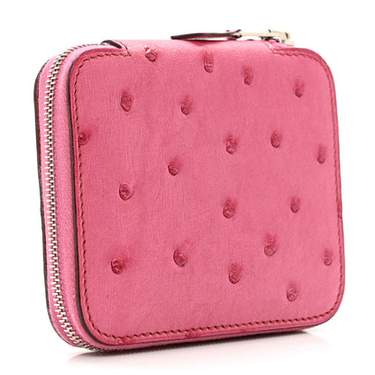 Hermes Ostrich Globe Trotter Zip Agenda PM Fuchsia 3 of 7