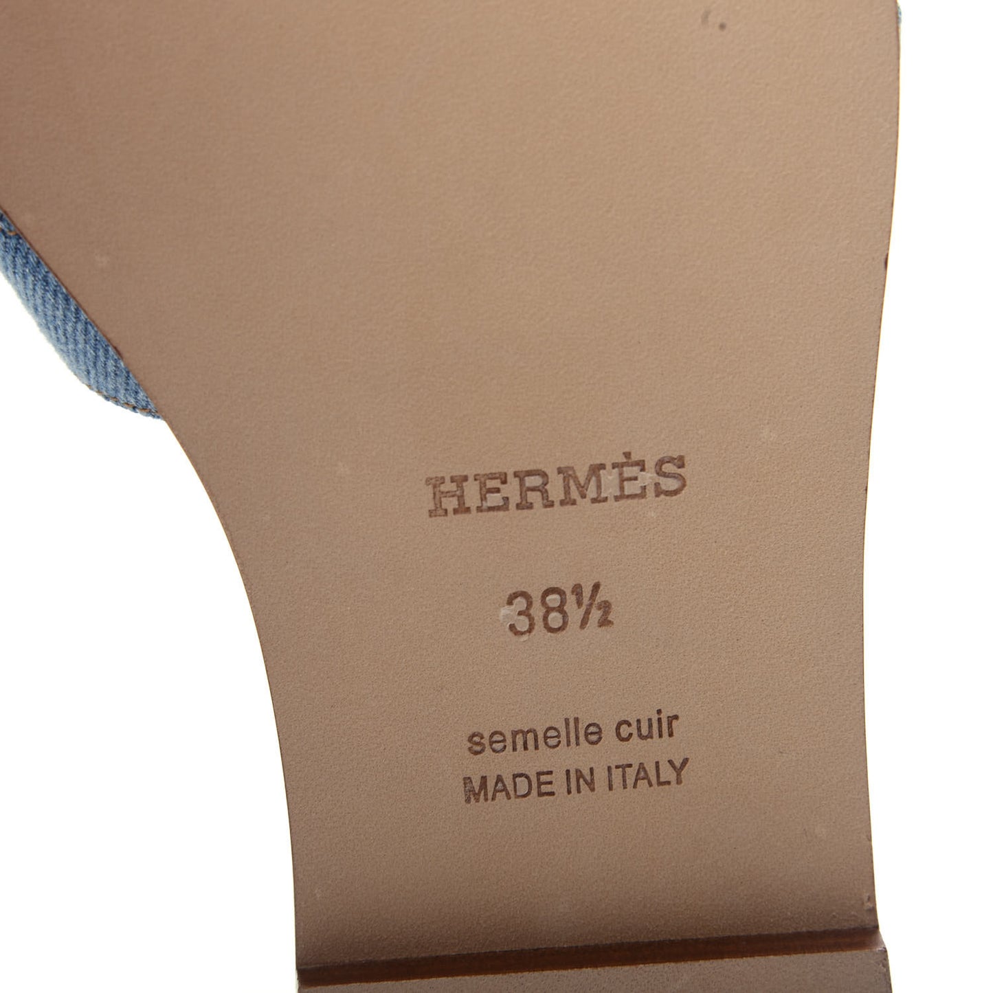 Denim Canvas Oran Sandals 38.5 Bleu Clair