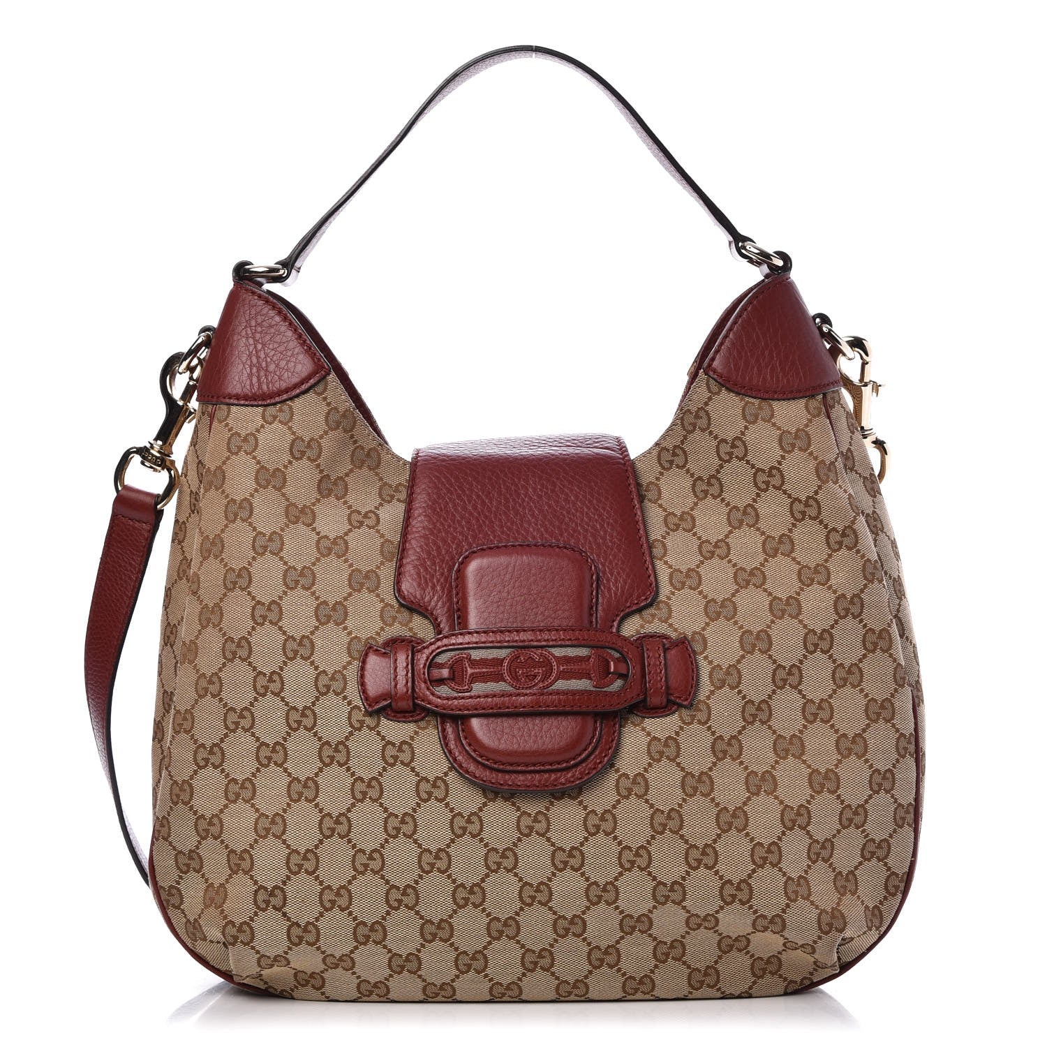 Gucci Monogram Web Medium Dressage Hobo Red 1 of 8