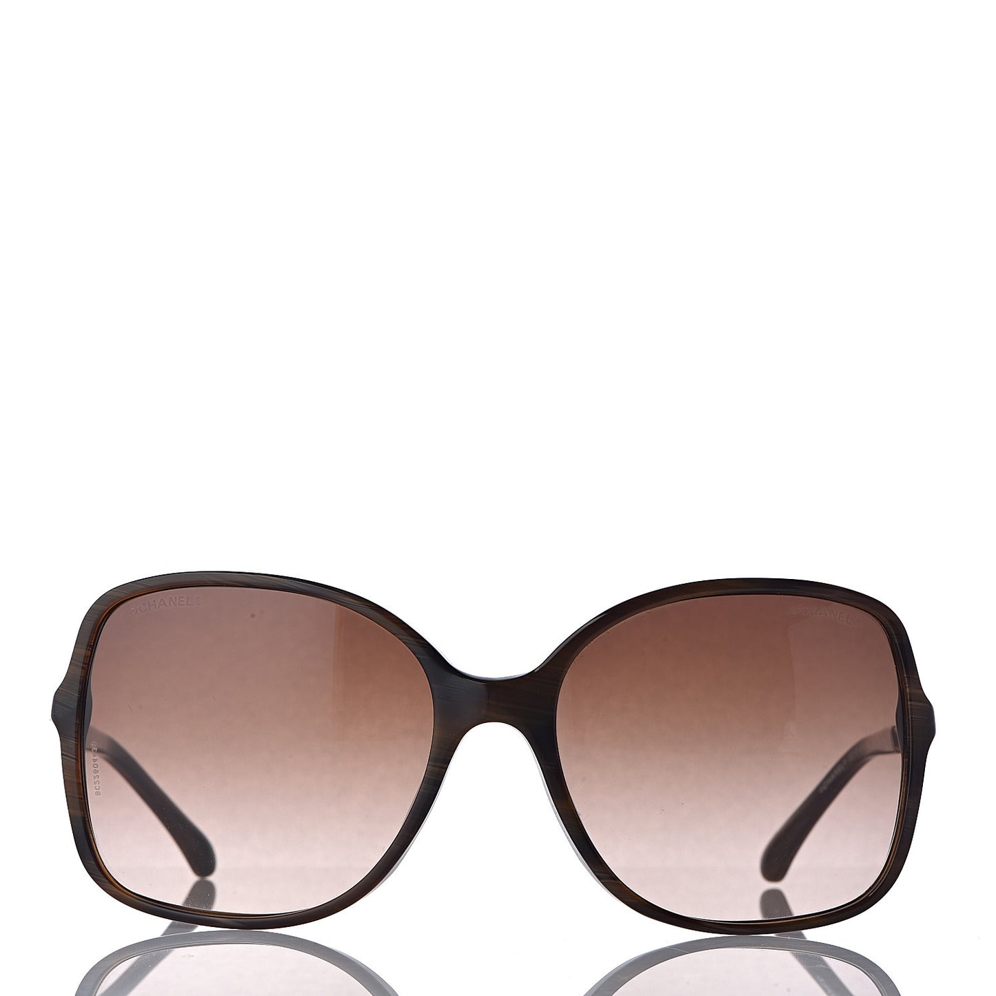 Acetate Metal Lambskin Chain Square Sunglasses 5210-Q Brown