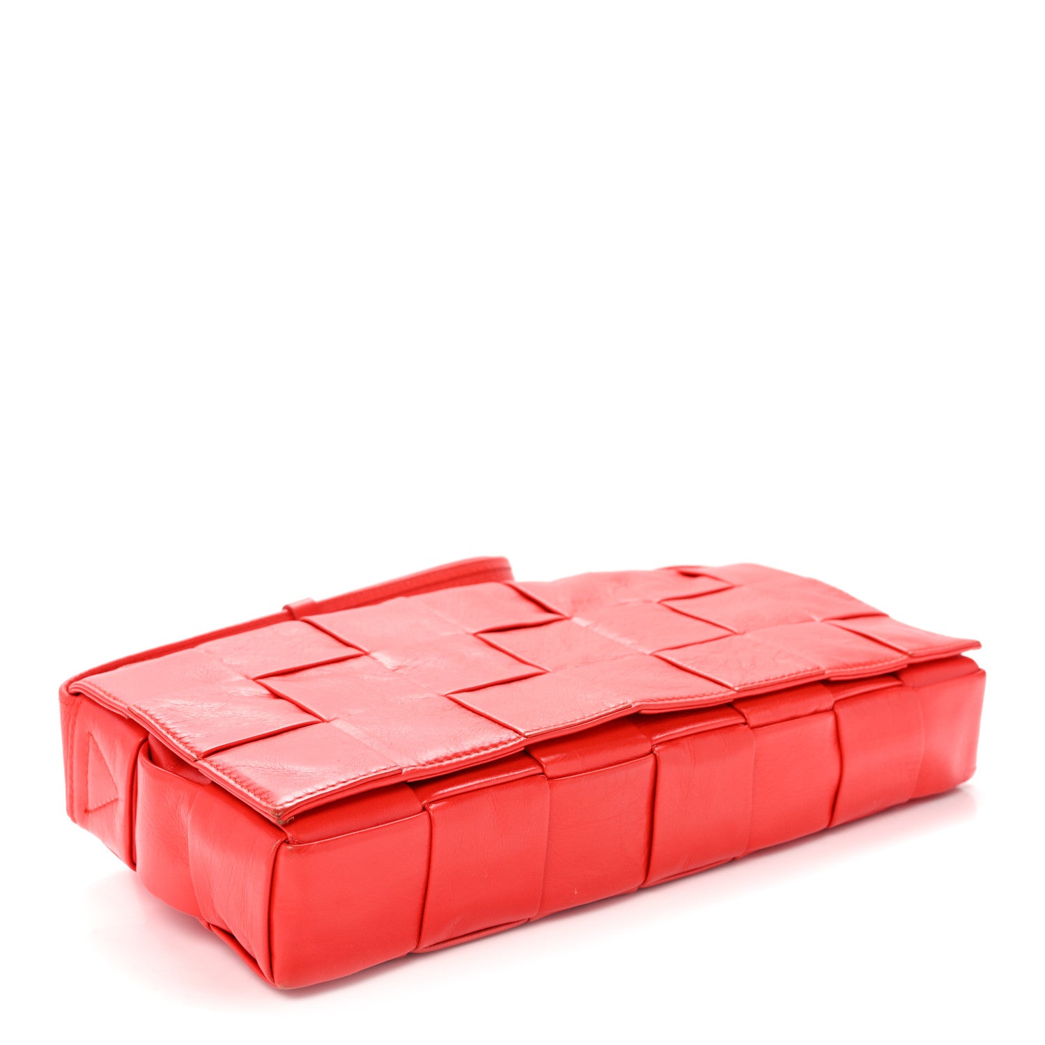 Bottega Veneta Paper Calfskin Intrecciato Stretch Cassette Bright Red 5 of 10