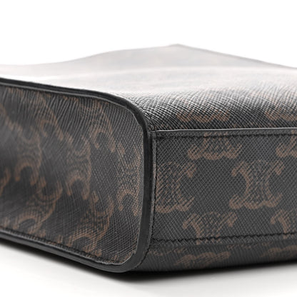 Celine Triomphe Canvas Calfskin Mini Vertical Cabas Tan 8 of 9