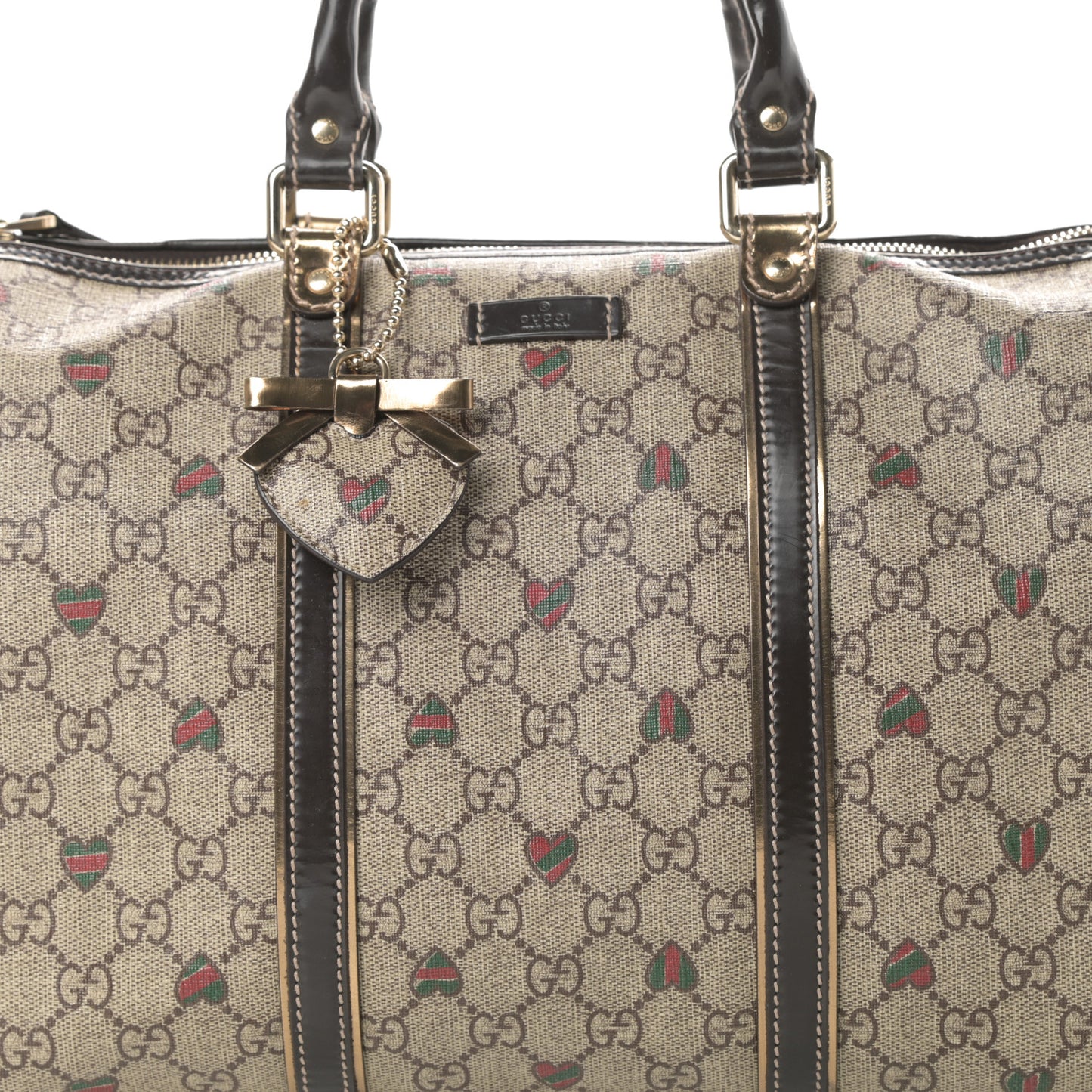 GG Plus Monogram Hearts Medium Joy Boston Dark Brown