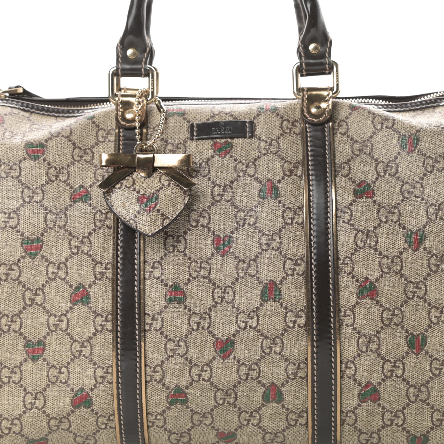 Gucci GG Plus Monogram Hearts Medium Joy Boston Dark Brown 8 of 15