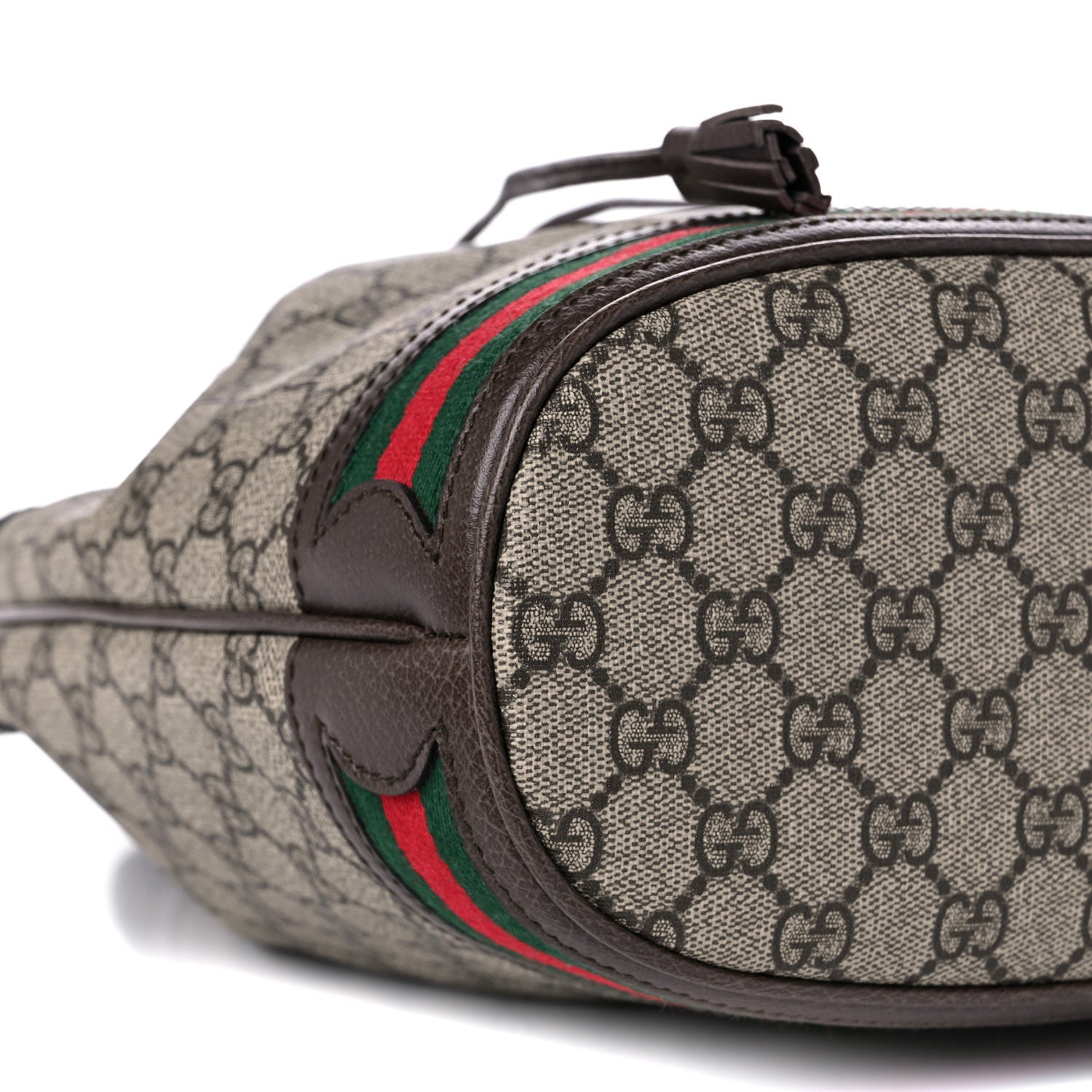 Gucci GG Supreme Monogram Web Ophidia Bucket Bag Brown 8 of 10