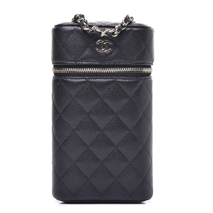Chanel Caviar Quilted Phone Holder With Chain Black 1 of 23