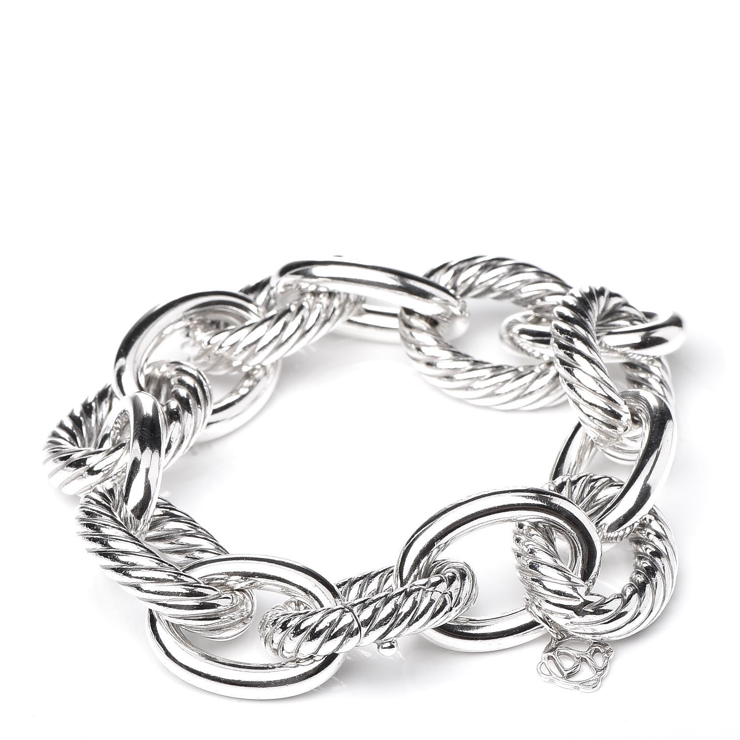 David Yurman Sterling Silver 17mm Extra Large Oval Link Bracelet 3 of 6