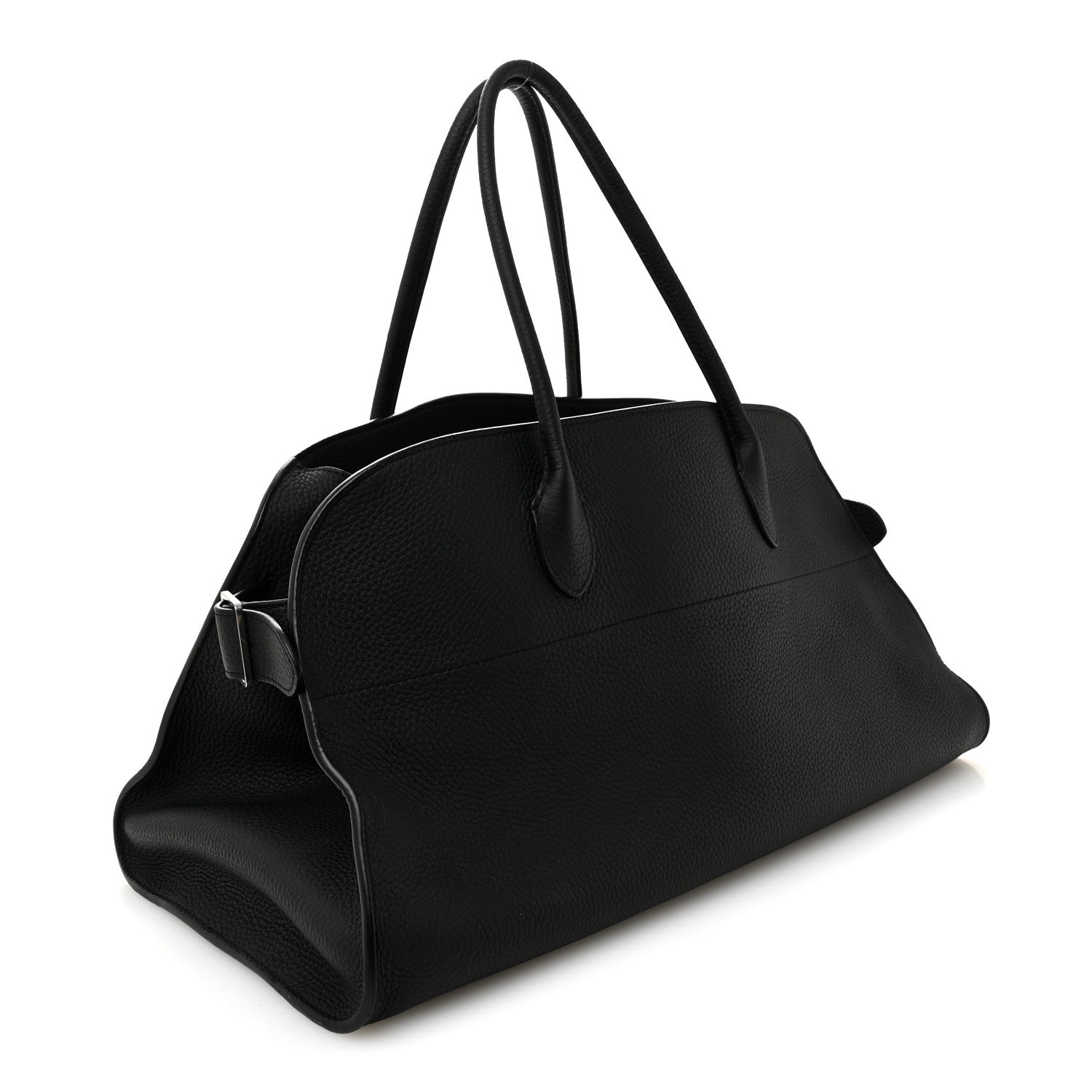 The Row Matte Grained Calfskin EW Margaux Black 3 of 9