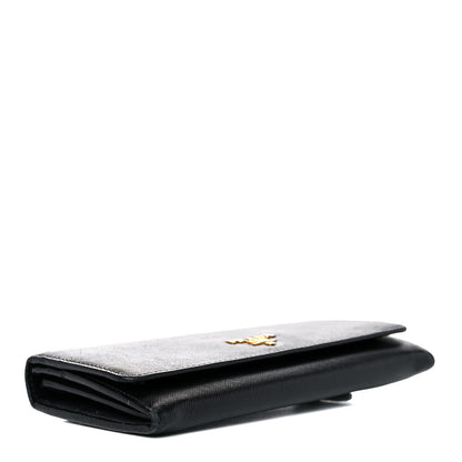 Prada Saffiano Metal Continental Flap Wallet Black 4 of 21